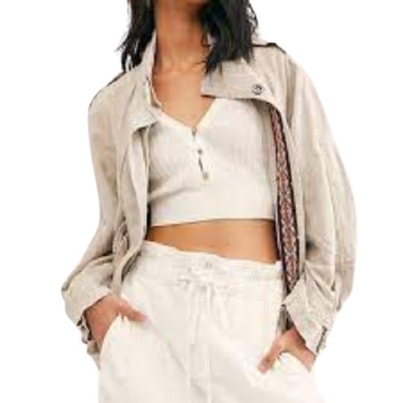 Free People Jackets & Blazers - ** SOLD ** SOLD **FREE PEOPLE NWT Bomber Jacket Oatmeal color Size L